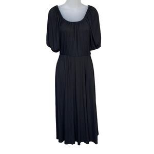 KAREN KANE Black Scoop Neck Elastic Waist Midi Dress Women’s Size XS